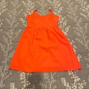 Neon Orange J Crew Dress With Pockets Adjustable Spaghetti Straps Size 0 EUC